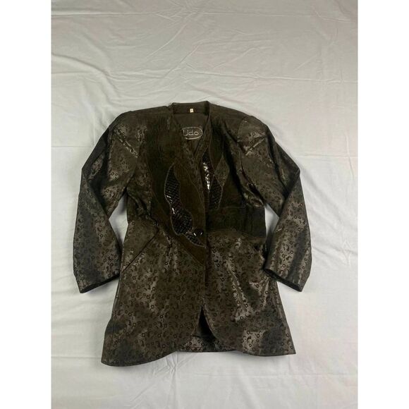 UDO Jackets & Blazers - Vintage UDO Women's Animal Print Genuine Leather Blazer Jacket Black Size 38